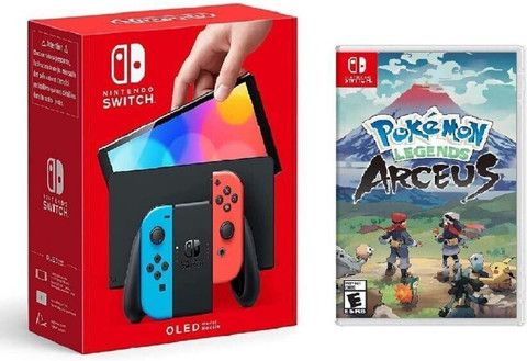NINTENDO Switch OLED Console with Neon Blue Neon Red Joy Con 64 GB