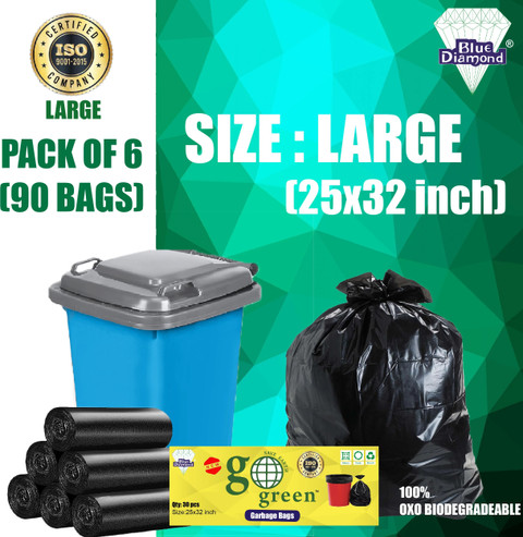 Blue Diamond Garbage bags 25*32 large size for restaurant pantry Oxo  Biodegradeable 90 Bags Large 70 L Garbage Bag Pack Of 90