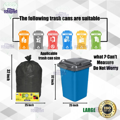 Blue Diamond Dustbin bags large size garbage bags large size+ Oxo  Biodegradeable 60 Bags Large 70 L Garbage Bag Pack Of 60