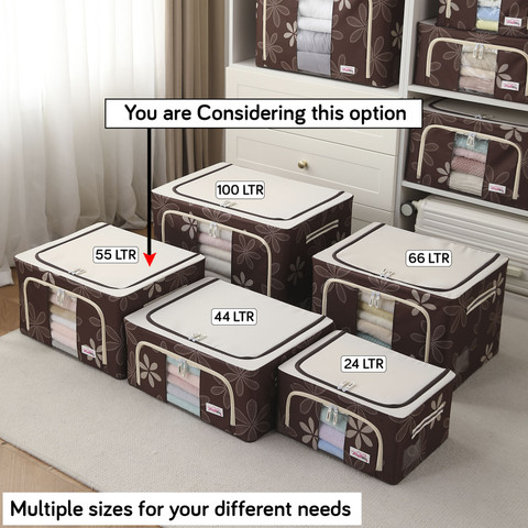 BlushBEES Folding Closet Organizer Cloth Bag 55 Litre Capacity