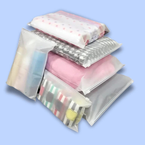 GreenTwish (Pack of 30) Frosted Zipper Bags Travel Storage Bag For  Clothes Shoes Cosmetic Jewellery Toiletries School Trip Resealable  Luggage Bag