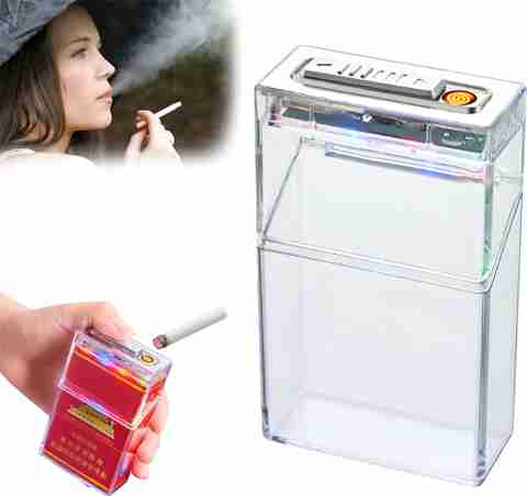 cigarette case with lighter flipkart Eyuvaa Stylish Lighter, 2 in 1 USB Cigarette Box for Men Pocket Lighter Price in India Pivdo Cigarette Case with Lighter,