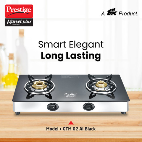 Prestige GTM 02 SS Plus Glass Manual Gas Stove Price in India