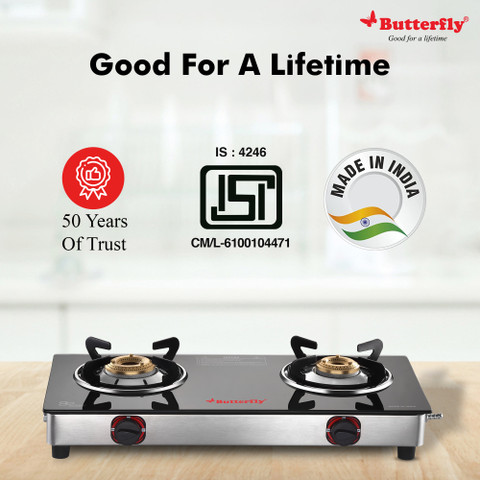 Butterfly Prime Glass Manual Gas Stove Price in India Buy