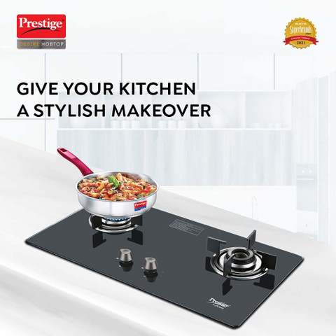 Prestige Desire Hobtop PHTD 02 AI Black L P Gas Table 8mm Thick Superior  Toughened Glass Automatic Hob