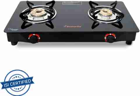 Butterfly Duo Burner Glass Manual Gas Stove