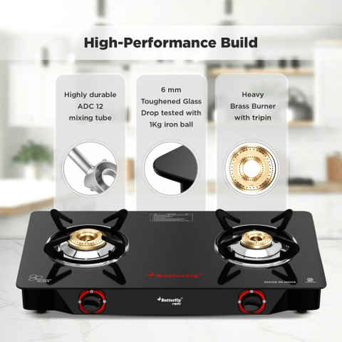 Butterfly Rapid Glass Manual Gas Stove