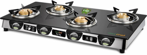 KASY　GROBAL G-2 GS-4 Greenchef ZIg Zag Glasstop 4Burner Glass Manual Gas Stove Price in