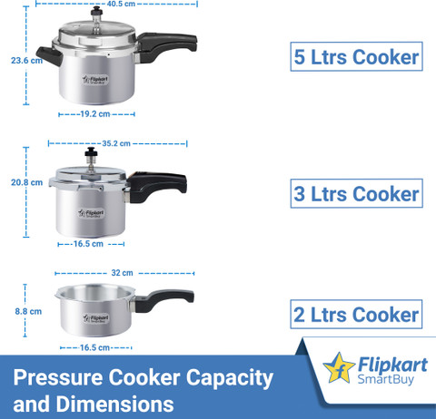 Flipkart SmartBuy Kitchen Combo of 2L,3L,5L Pressure Cooker with