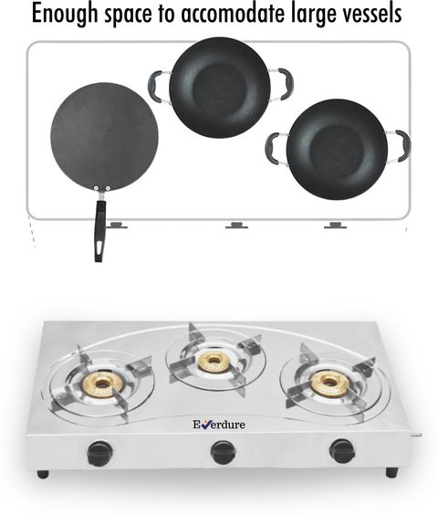 Everdure 3 Burner Trimax | Steel Pan Support | Stainless Steel Manual Gas Stove (3 Burners) - Image 8