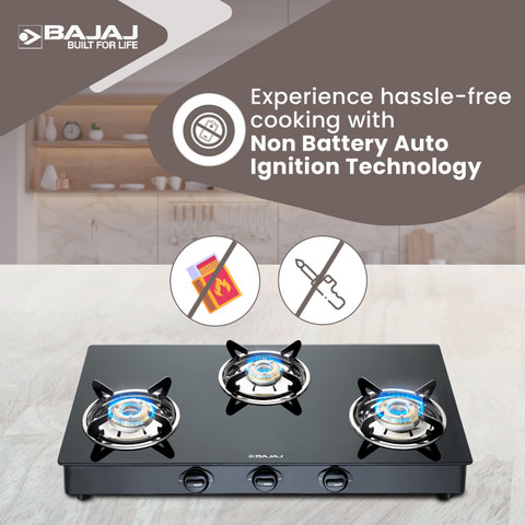 BAJAJ Glass Automatic Gas Stove Price in India Buy BAJAJ Glass