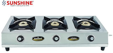 Three Burner Sunshine Gas Stove Burner Glass Top Sunshine Pulsar - Main Image