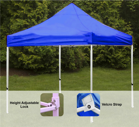 Shri R K Portable Foldable Pop-up Gazebo Tent Canopy ft  Blue Fabric Gazebo