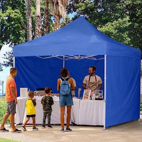 Ab Sab Portable Foldable Pop-up Gazebo Tent Canopy Display-10X10 ft Blue  Fabric Gazebo