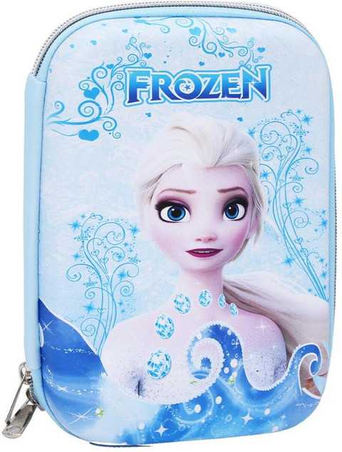 NITYA ENTERPRISE Pencil Case with Compartments Pencil Pouch for Kids (Blue  Frozen Big Pouch) Geometry Box