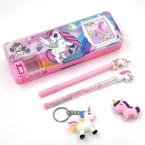poksi Unicorn Pencil Box with Accessories Geometry