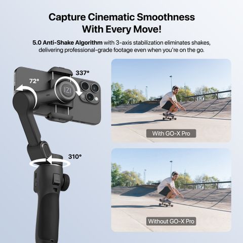 IZI GO-X PRO Foldable Gimbal for Smartphones with Extension Rod