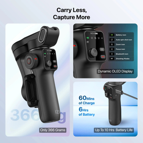 IZI GO-X PRO Foldable Gimbal for Smartphones with Extension Rod