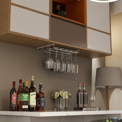 Plantex Wine Glass Rack/Holder Upside Down Glass Hanging Organizer