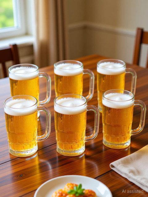 Tap2kaart (Pack of 6) Glass Beer mug For Beer/Juice/Drink-350ML Glass Set  Beer Glass Price in India - Buy Tap2kaart (Pack of 6) Glass Beer mug For  Beer/Juice/Drink-350ML Glass Set Beer Glass online