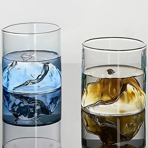 BONZEAL (Pack of 2) Inside Rock Mountain Wine Beer Glass Set