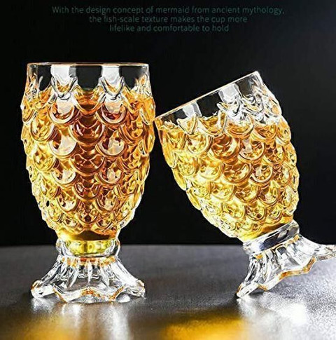 FancyCrystal (Pack of 6) 100% Crystal Clear Pineapple Shaped Juice