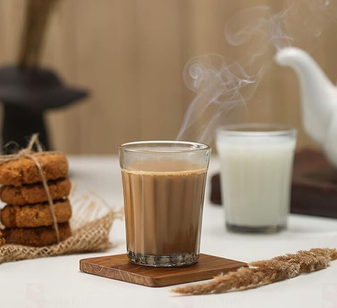 prajna (Pack of 6) Tea Chai Milk Coffee Small Glass Cups Mug Best Items  Home Glass Set Shot Glass