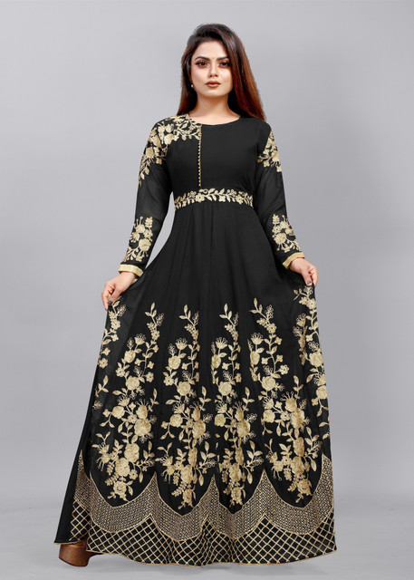 Saree Collection Women Gown Black Maxi/Full Length Dress Buy