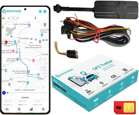 Automates Waterproof GPS tracker, 5G SIM with 12 Months (Android iOS)  Bike/Car/Truck GPS Device