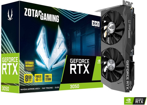 ZOTAC GAMING GEFORCE RTX 3050 ECO GDDR6 GB NVIDIA Chipset 128 bit 14 MHz  Graphics Card
