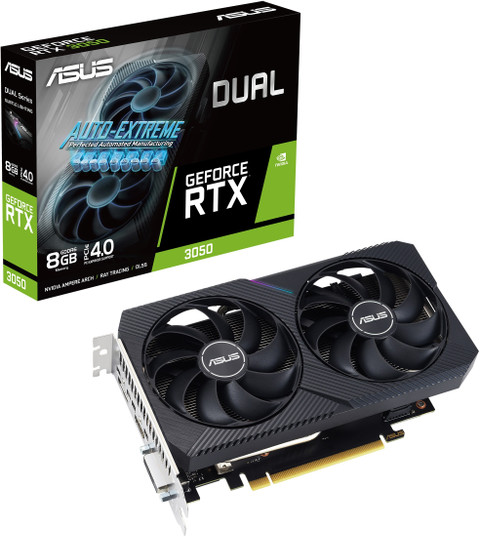 ASUS Dual NVIDIA GeForce RTX3050-8G-V2 Gaming Graphics card GDDR6