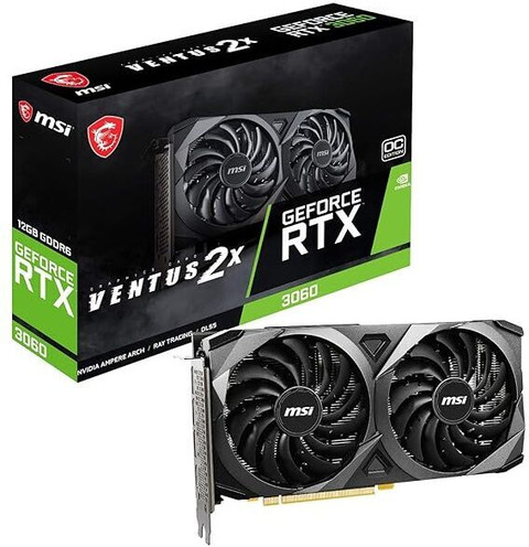 MSI GeForce RTX 3060 VENTUS 2X 12G OC GDDR6 12 GB NVIDIA Chipset 192 bit  1807 MHz Graphics Card
