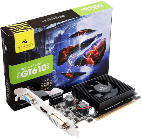 ZEBRONICS GT610 DDR3 GB NVIDIA Chipset 64 bit 1000 MHz Graphics