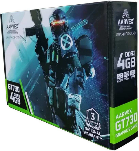 AARVEX GT 730 4GB GDDR3 GPU DDR3 GB NVIDIA Chipset 64 bit 1800