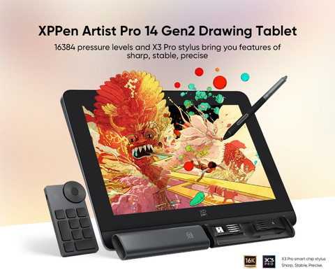 XP Pen Graphics Tablet Artist Pro 14 (Gen 2) Display 11.7 x 7.3