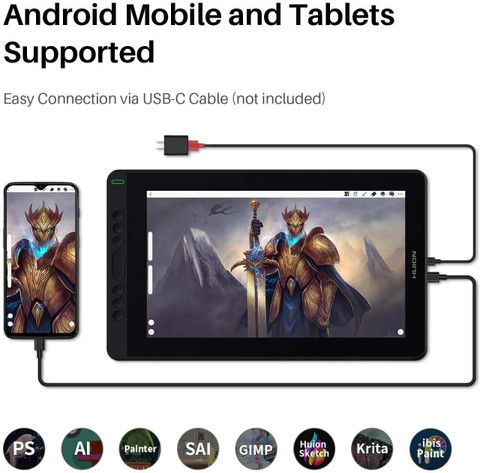 HUION Kamvas 13 Full Laminated Screen x inch Graphics Tablet  Connectivity USB