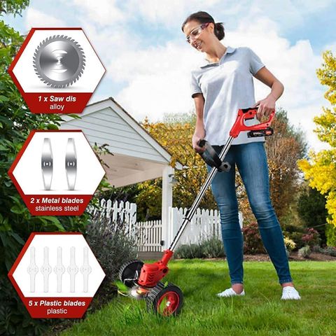 SHOPOGENIX 48V Rechargeable Lawn Cutter Machine with Tyre High