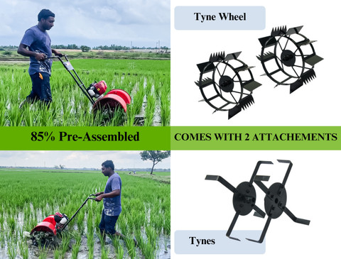 Sharp Garuda Paddy Weeder/4Stroke Paddy Agriculture 20,25,30cm Inter-Crop  Distance Cultivator Fuel Grass Trimmer