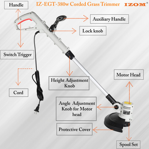 IZOM IZ-EGT-380W Corded Grass Trimmer Price in India - Buy IZOM IZ