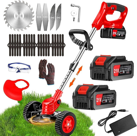 SHOPOGENIX Electric Wireless Rechargeable Edge Cutter 48 V Battery  Battery Powered Lawn Cordless Grass Trimmer
