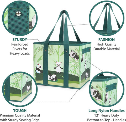 DOUBLE R BAGS Reusable Grocery Shopping Bags Boxes Totes Foldable Heavy  Duty Water Resistant Collapsible Storage Box Baskets Bins for Groceries  Toys