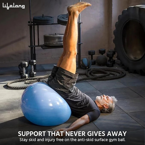 Lifelong Gym Swiss Ball For Exercise ,Yoga Training (With Pump) Gym Ball