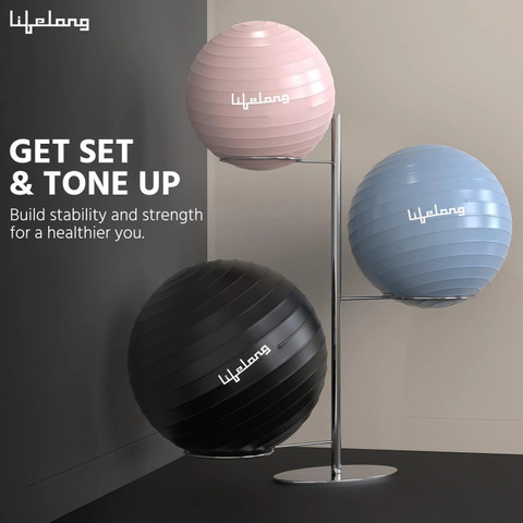 Lifelong Gym Swiss Ball For Exercise ,Yoga Training (With Pump) Gym Ball
