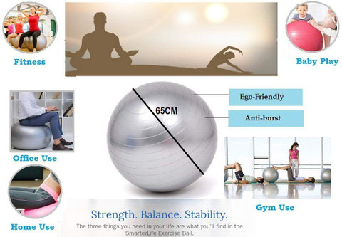 LACOPINE 65cm Exercise Ball Birthing Ball Gym Ball Thick Stability