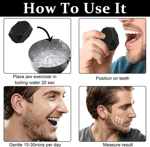 HANNEA Jawline Exerciser Tool for Men Women 45lbs Silicone Jaw Trainer - Main Image