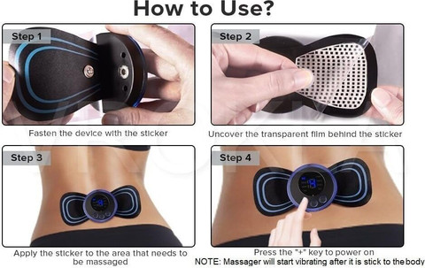 butterfly vibrating body massager Ziloty Body Massager Machine for Pain Relief Wireless Vibrating Massager 8  Mode & 19 Strength Level EMS Massager Mini Massager Butterfly Massager for  Shoulder, Legs, Neck, Back Massager (Multi) main image 1