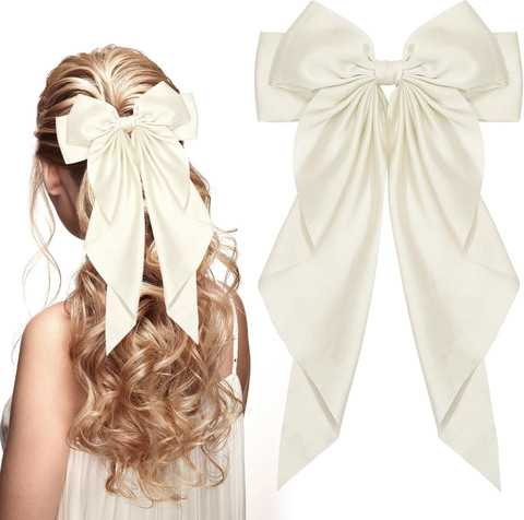 ヘアアクセサリー SILK SATIN BOW HAIR CLIPE Satin Hair Bow Clips For Women - Luxury Silky Satin - Barette Hair