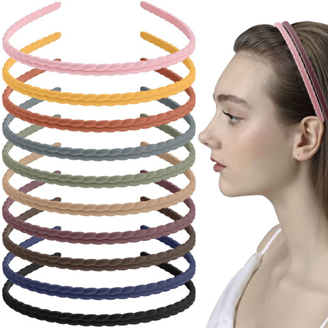 Blubby 12 Pieces Thin No Slip Hairbands, Headbands for Women Girls