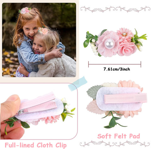 Accessories Soft Baby Hair Clips Sannidhi 3pcs Flower Hair Clips