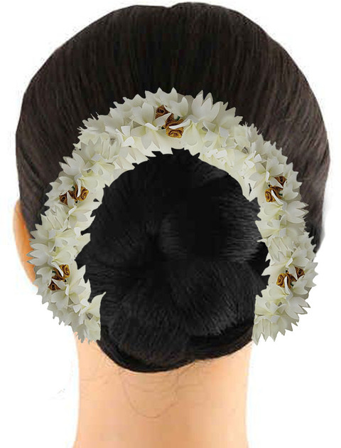Buy Artificial Flower Gajra Juda Reusable And Long Lasting Shining Look Hair Bun Accessories (Pack Of 1) Women and Girls Online at Low Prices in India Buy Artificial Flower Gajra Juda Reusable And Long Lasting Shining Look Hair Bun Accessories (Pack Of 1) Women and Girls Online at Low Prices in India